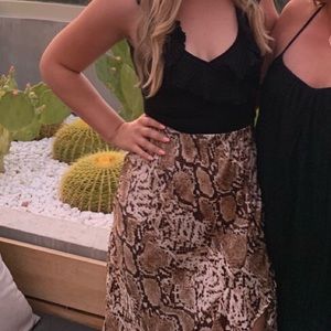 Midi Snakeskin Skirt